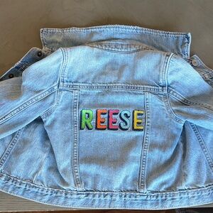 GAP Light Blue Denim Jacket with Colorful REESE Patch
